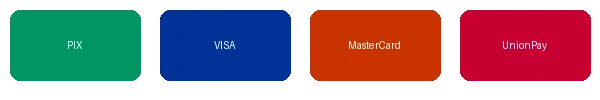 精品大师支持的支付方式图标包括PIX信用卡借记卡